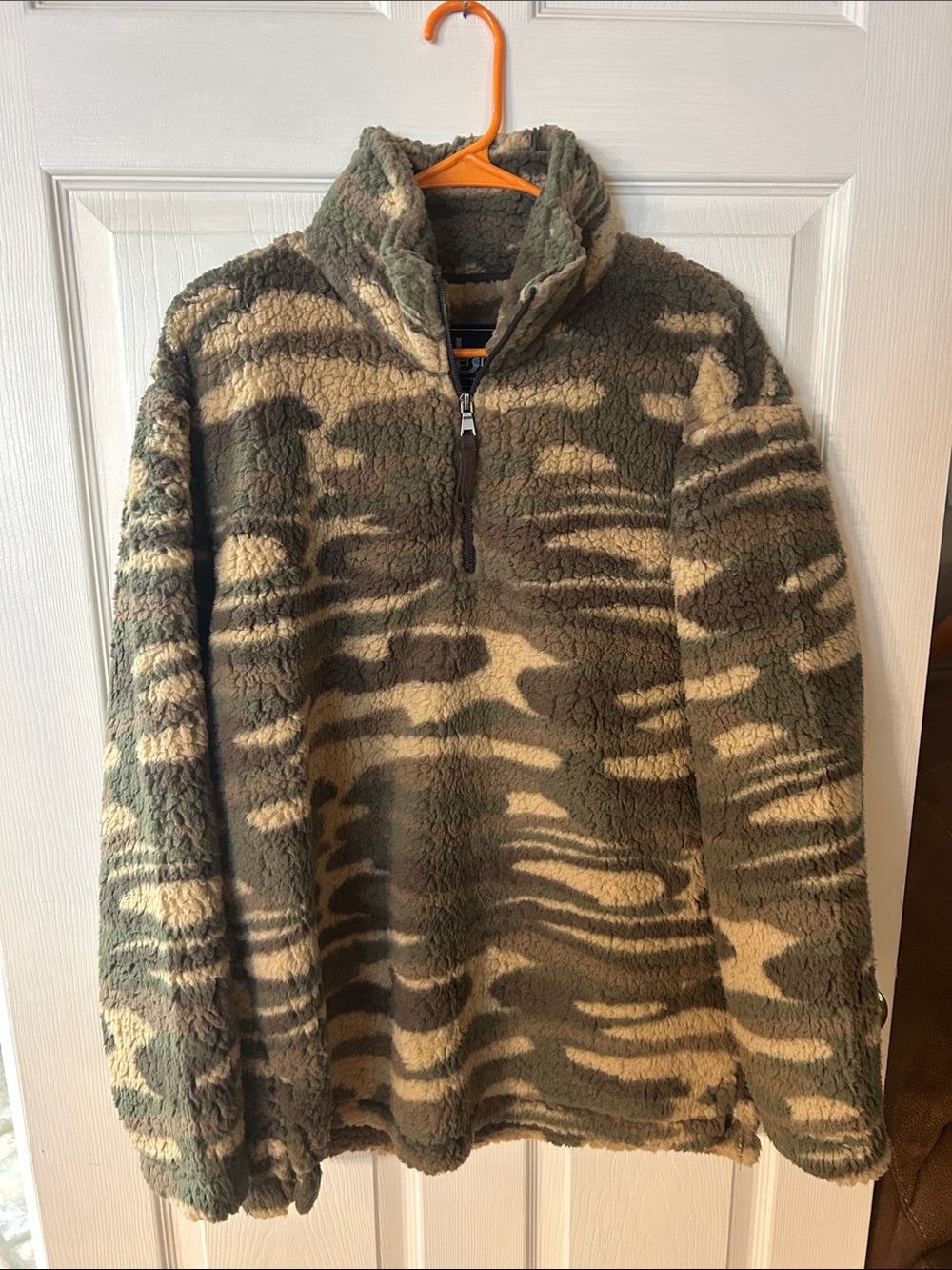 boxercraft Olive & Tan Sherpa Quarter-Zip Pullover